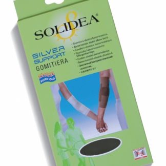 SOLIDEA Silver Support GOMITIERA / elastinis alkūnės raištis, sportuojant, nuo traumų, juoda, kūno spalva